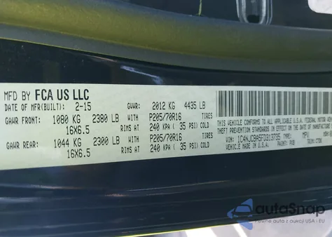 2015 Jeep Compass Sport из США, поврежденный, VIN 1C4NJCBA5FD313735